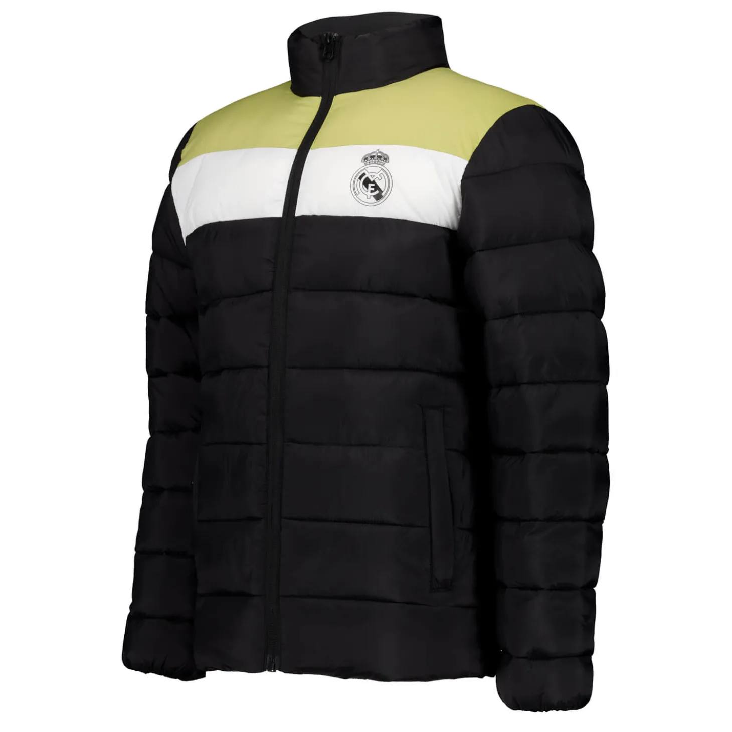 Kinder Outerwear Wattierte Jacke Color Block Real Madrid Schwarz | MBA Solutions Outlet