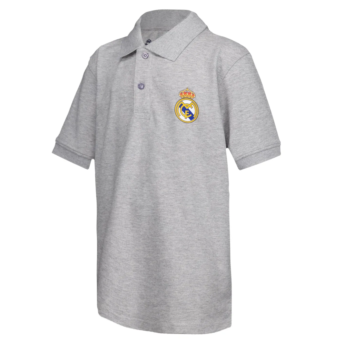 Kinder-Polo ECO Essentials Real Madrid Wappen Grau Farbe | OSDM Online
