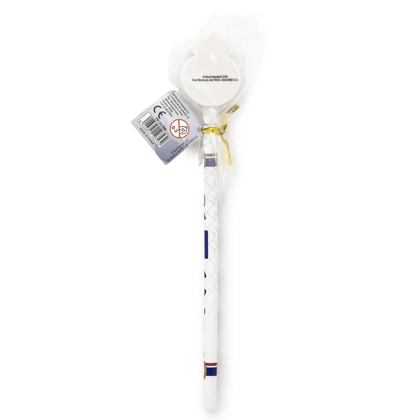 Real Madrid Bleistift mit Radiergummi Wappen Weiß | CyP Brands Evolution S.L. New